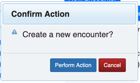 Encounter form confirm action