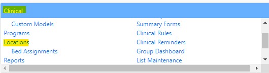 Clinical locations