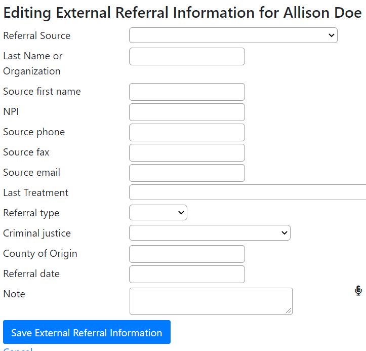 Editing ext refferral